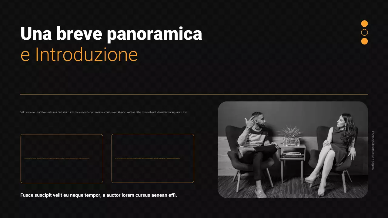 Presentazione delle vendite in nero e arancione