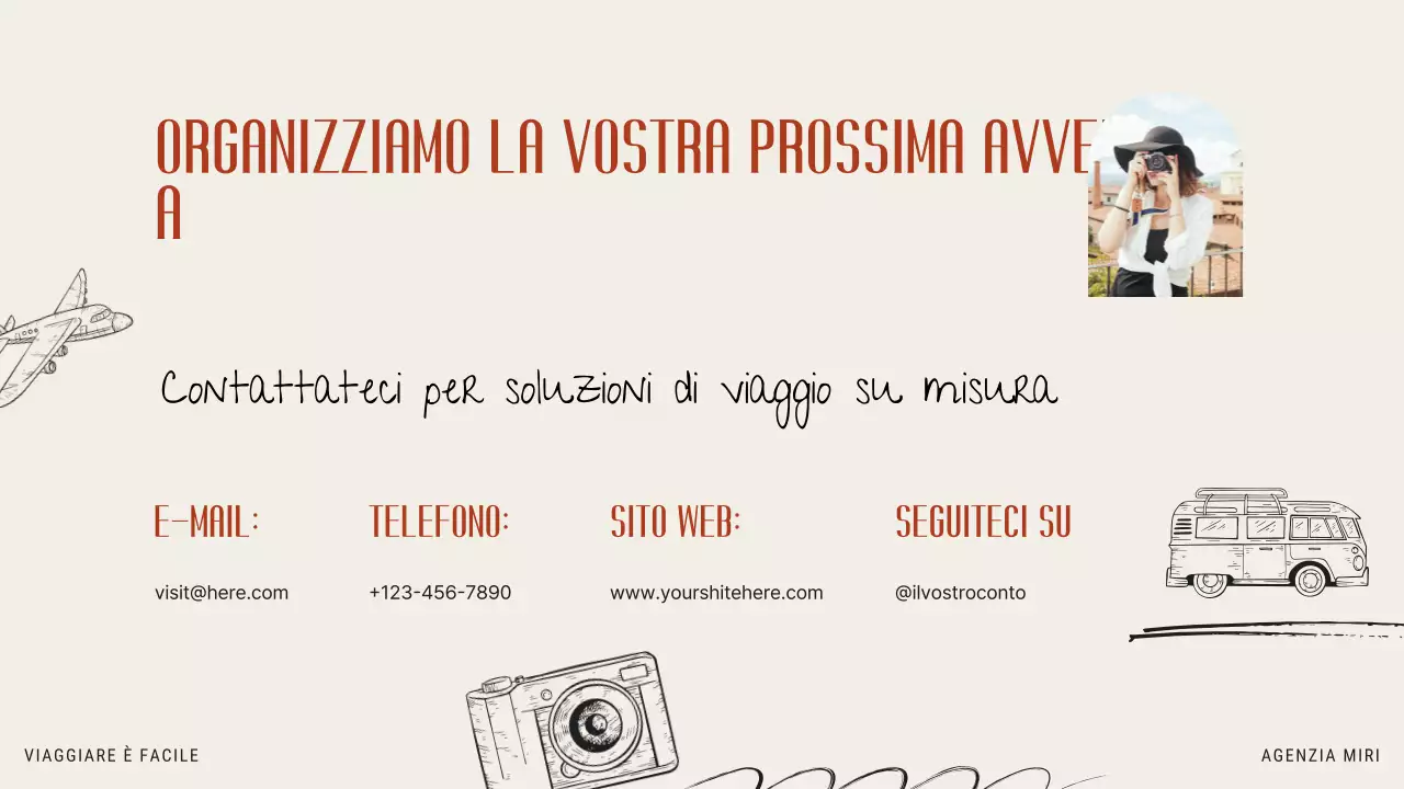 Beige Arancione Moderna promozione illustrativa dell'agenzia di viaggi