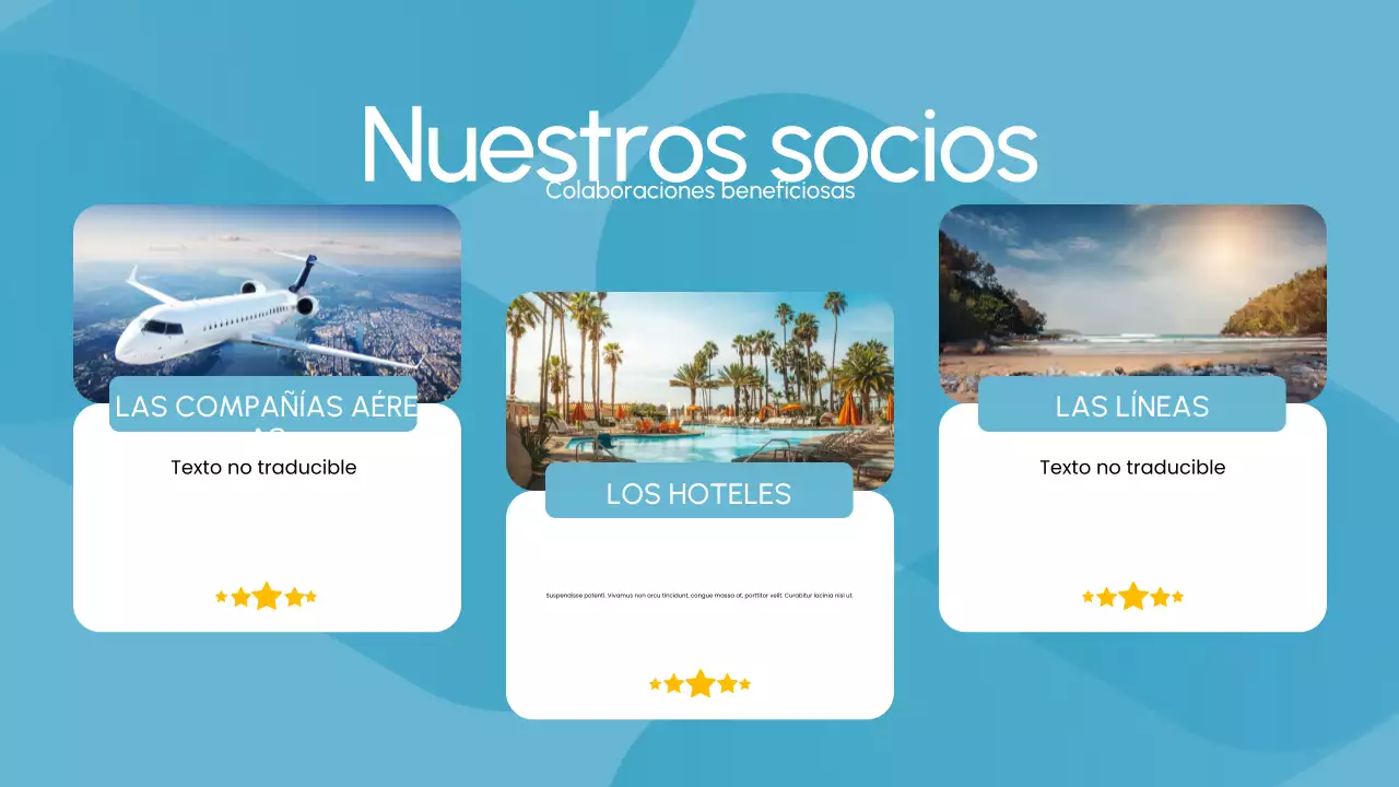 Presentación de la promoción de la Agencia de Viajes Azul y Blanca