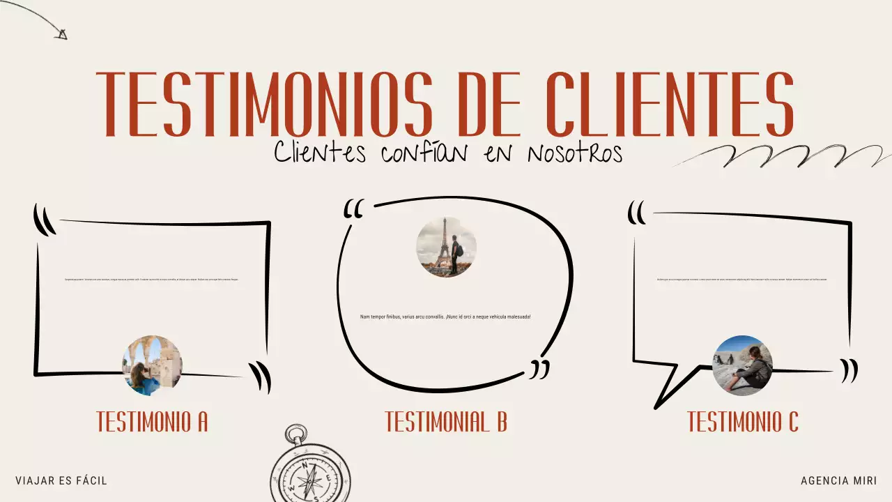 Beige Naranja Moderno Ilustrativo Promoción Agencia de Viajes