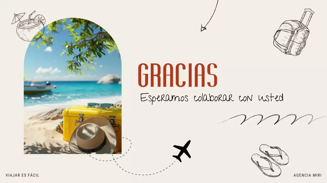 Beige Naranja Moderno Ilustrativo Promoción Agencia de Viajes