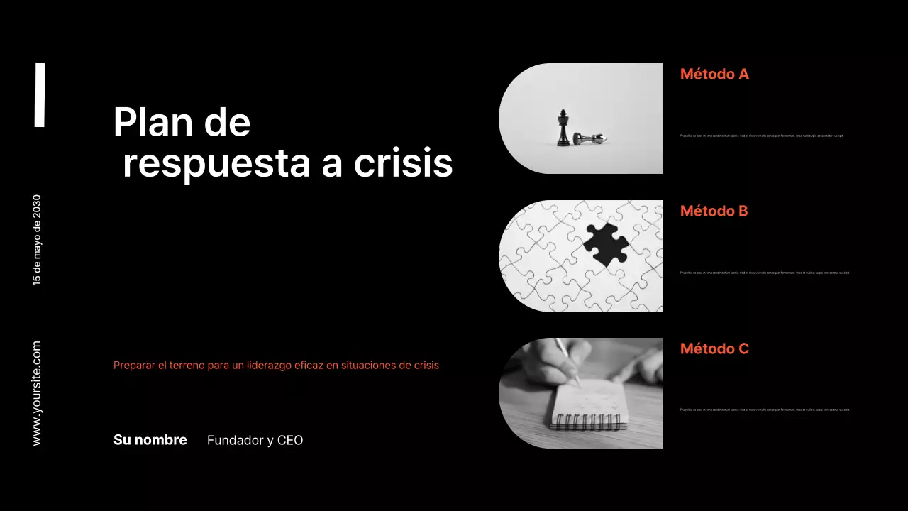 presentación de negocios moderna en negro