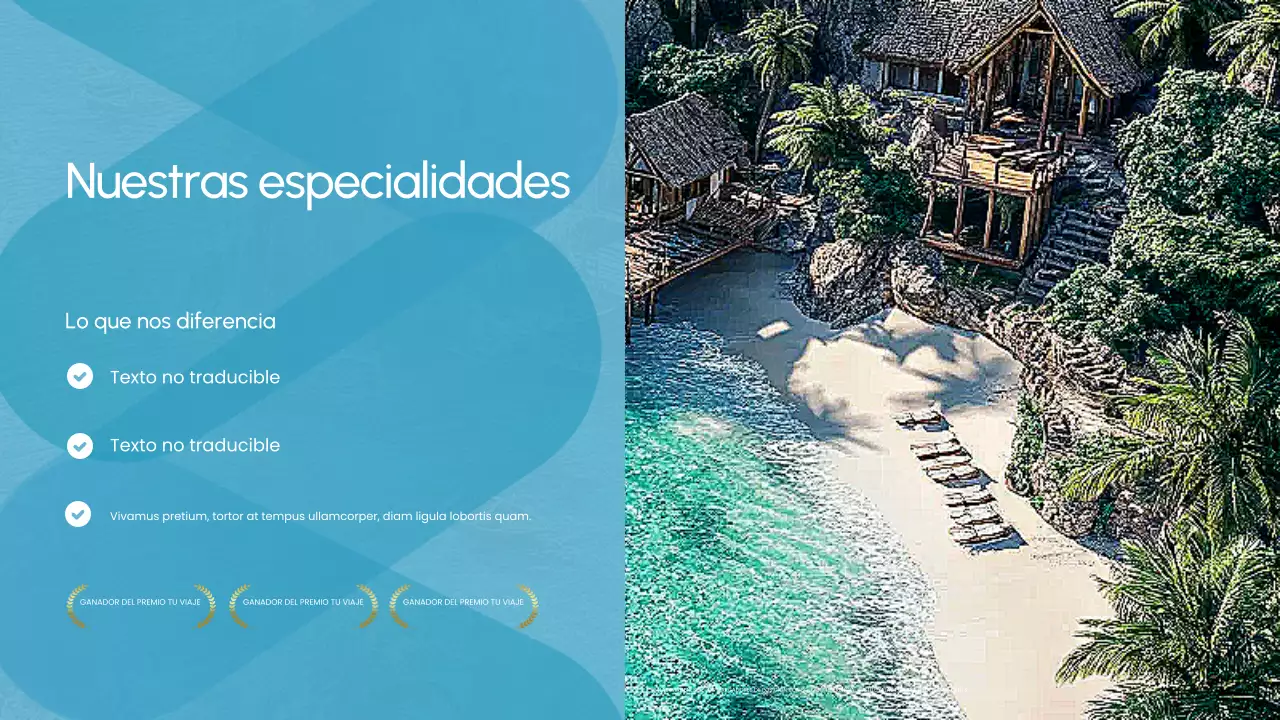 Presentación de la promoción de la Agencia de Viajes Azul y Blanca