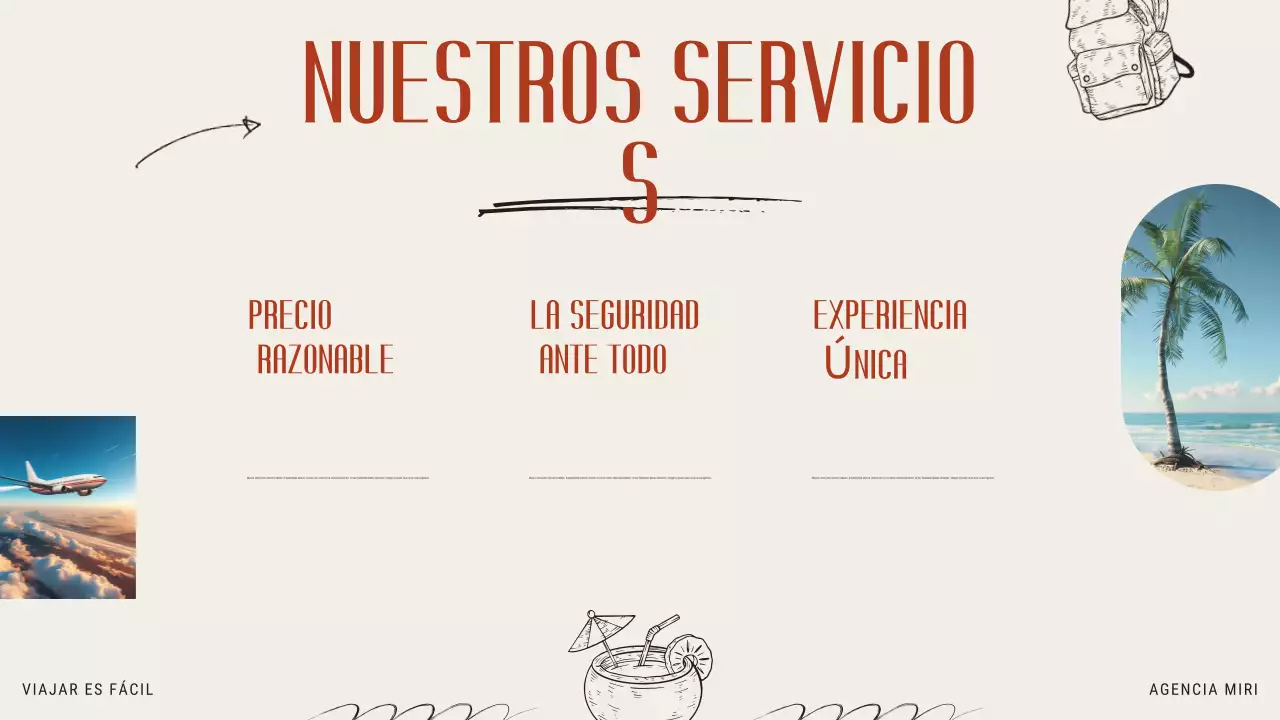 Beige Naranja Moderno Ilustrativo Promoción Agencia de Viajes