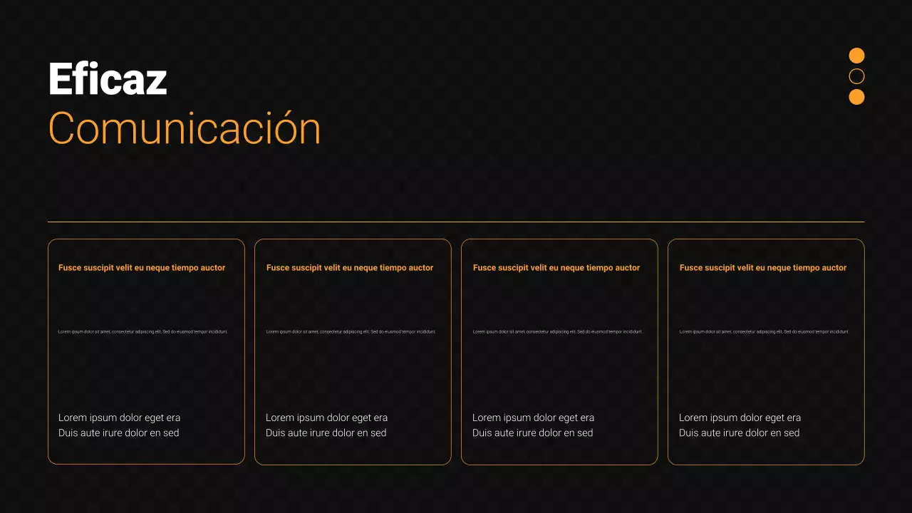 Presentación de ventas en negro y naranja