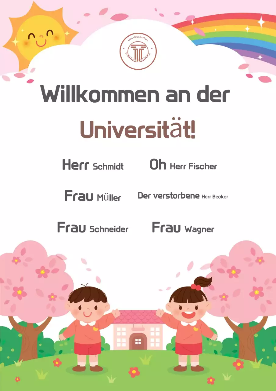 Förderung von rosa gemütlichen Schulen