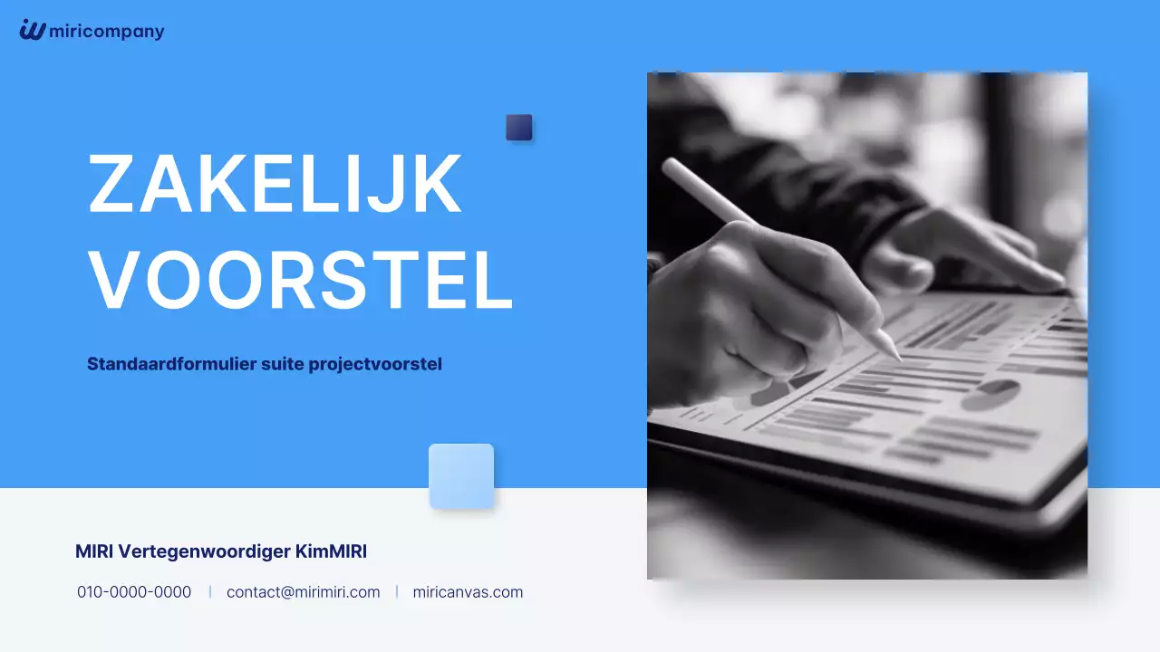 Blauw schoon voorstel beschrijving