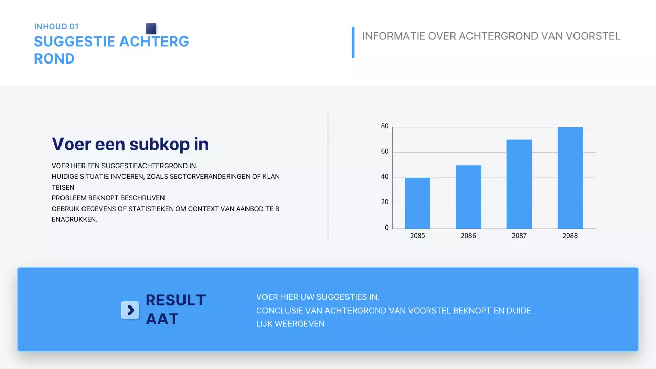 Blauw schoon voorstel beschrijving