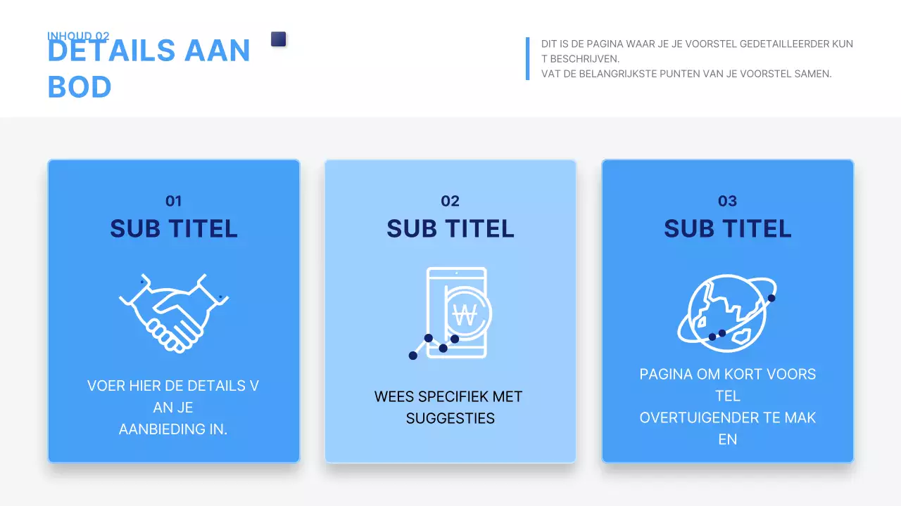 Blauw schoon voorstel beschrijving