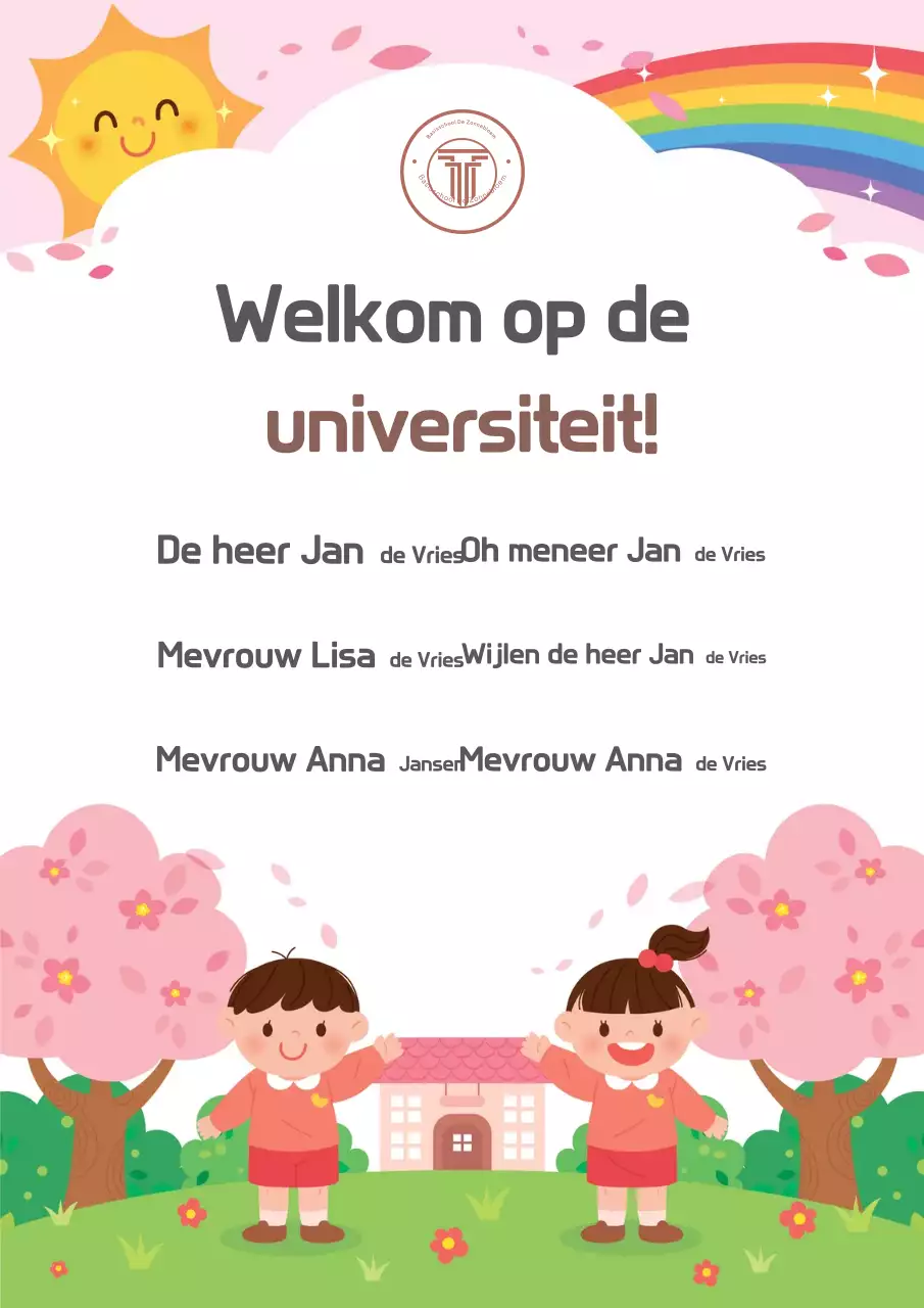 Roze gezellige scholen promoten