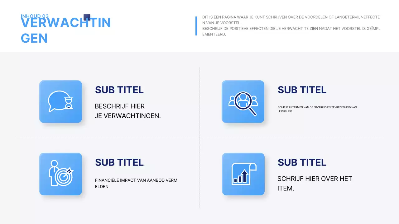 Blauw schoon voorstel beschrijving