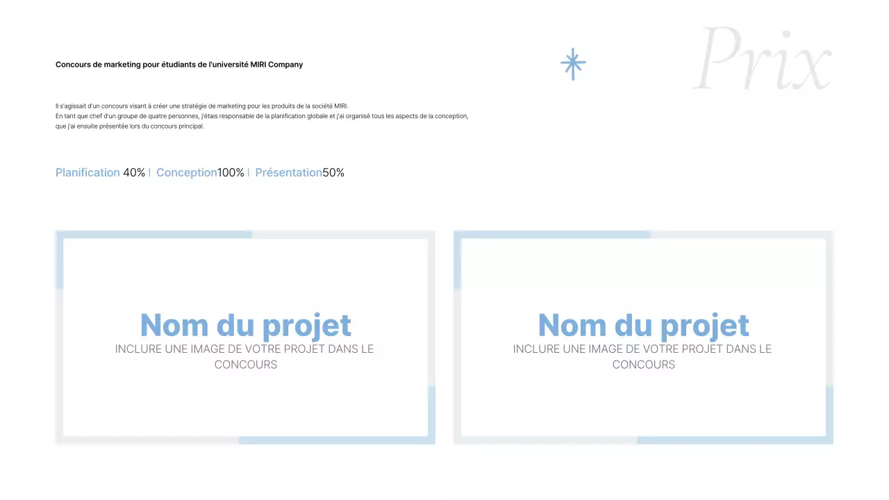 Lettre de présentation d'un portfolio gris et propre