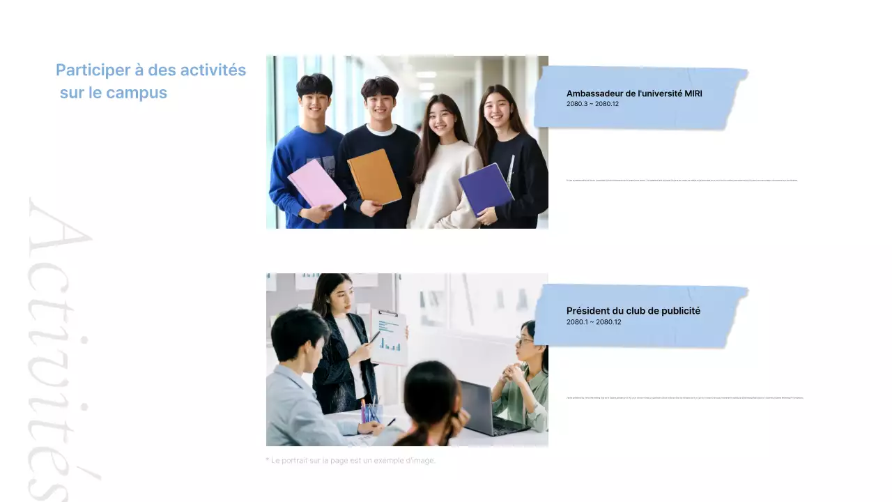 Lettre de présentation d'un portfolio gris et propre