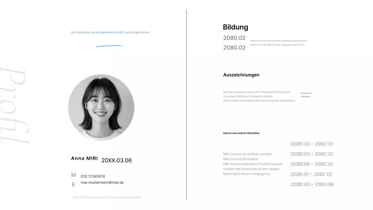 Graue saubere Mappe Anschreiben