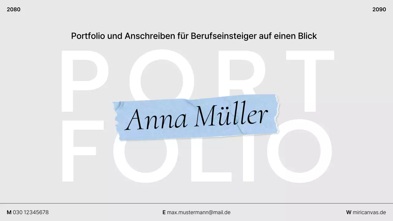 Graue saubere Mappe Anschreiben