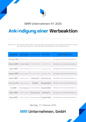 Blauer moderner Gruß Ankündigung