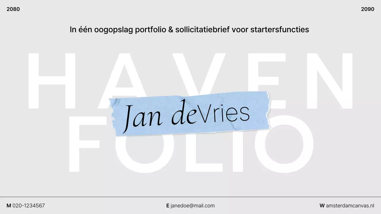 Grijze schone portfolio sollicitatiebrief