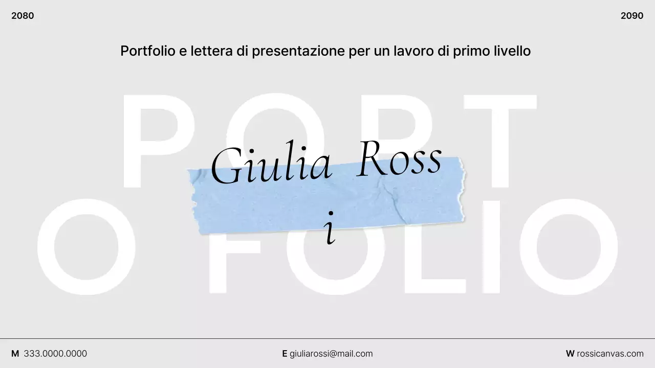 Lettera di presentazione del portafoglio grigio pulito