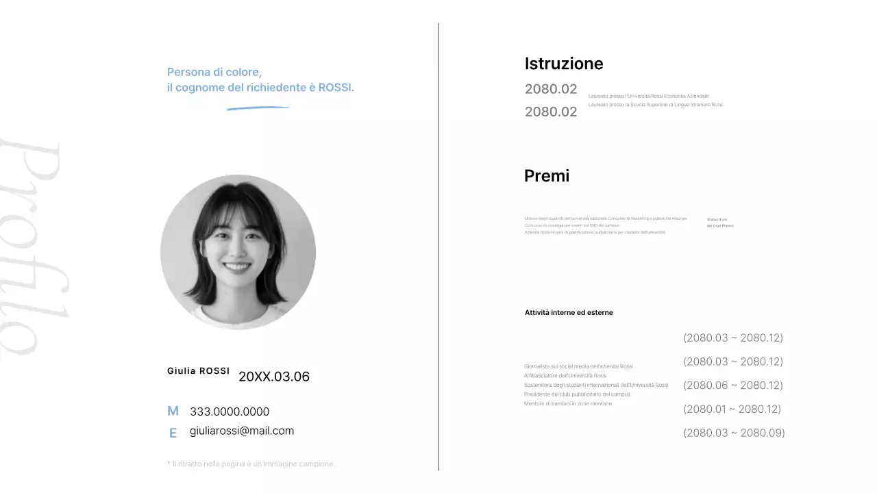 Lettera di presentazione del portafoglio grigio pulito