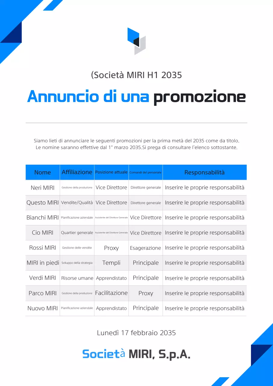 Annuncio di auguri moderno blu