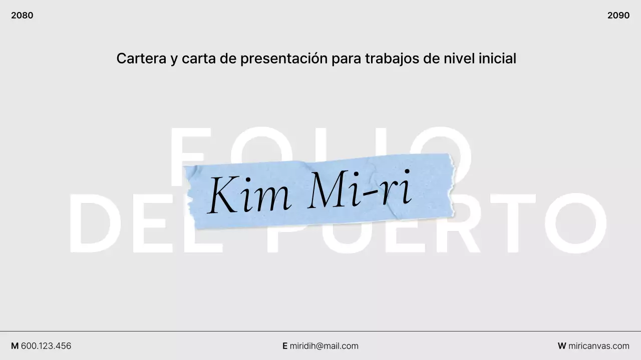 Carta de presentación de la cartera gris limpia