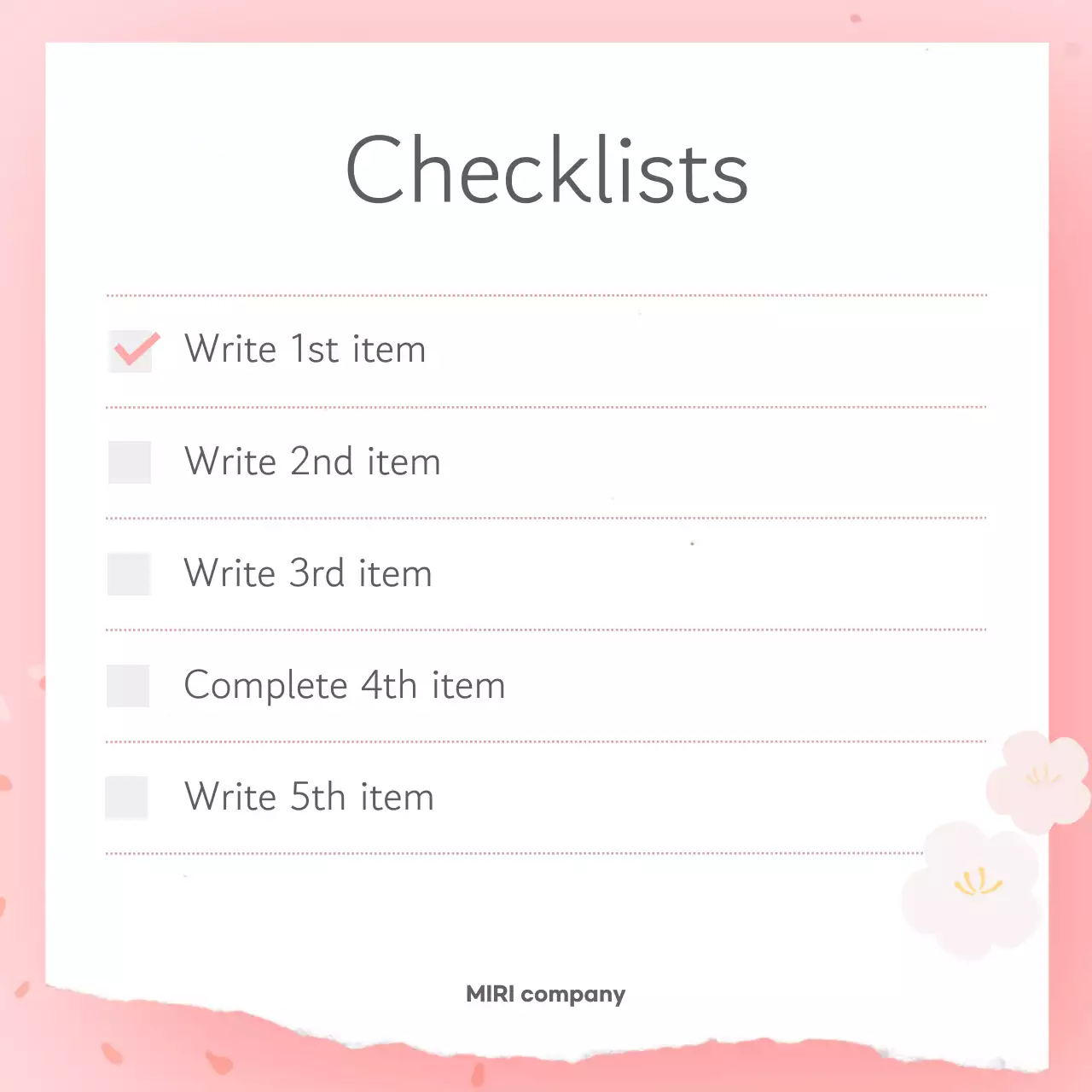 Pink Simple Spring Postcard