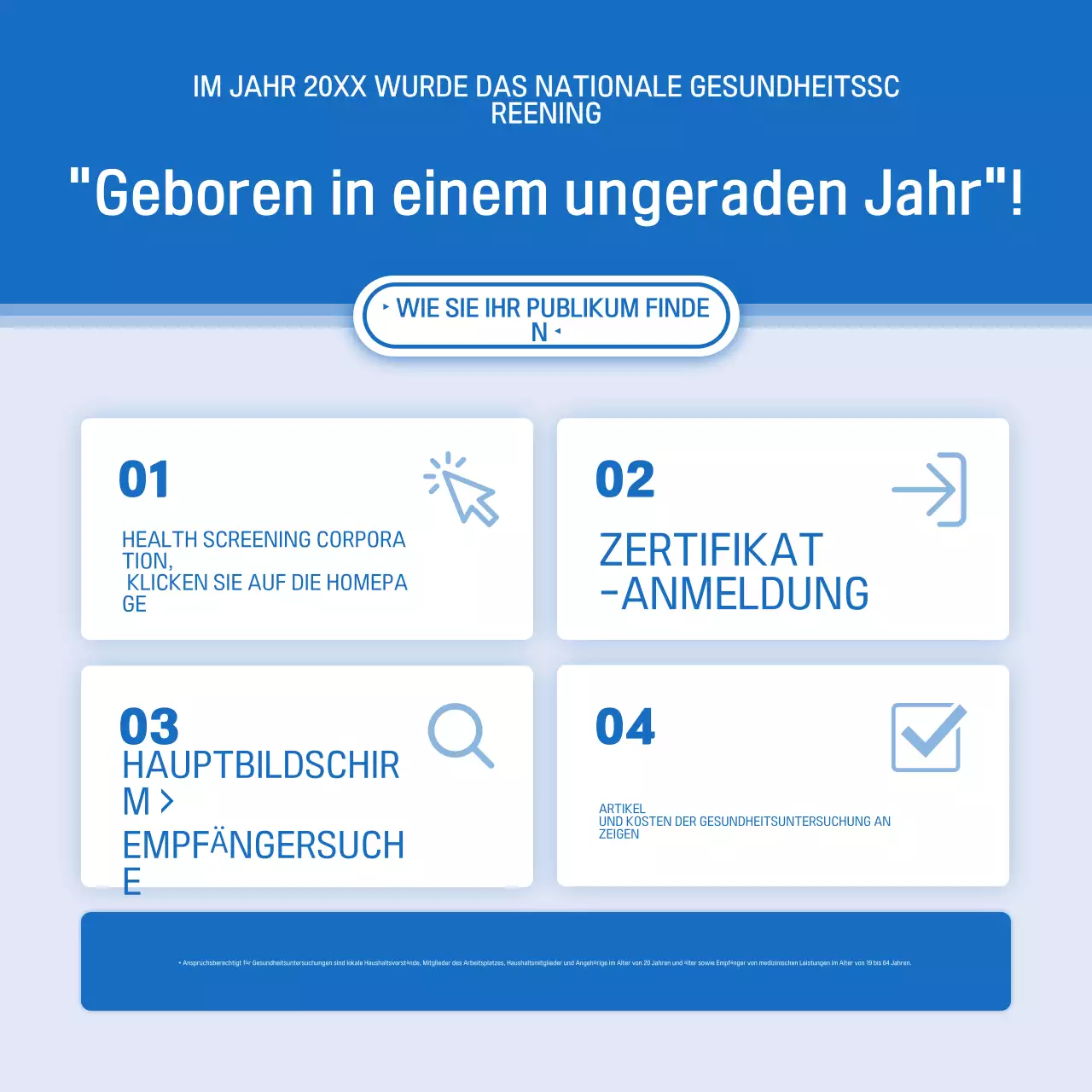 Förderung der Kampagne Blue Modern Health Check