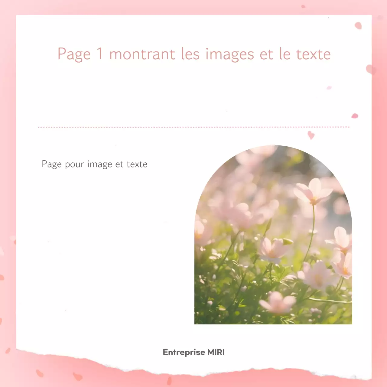Carte postale de printemps simple et rose