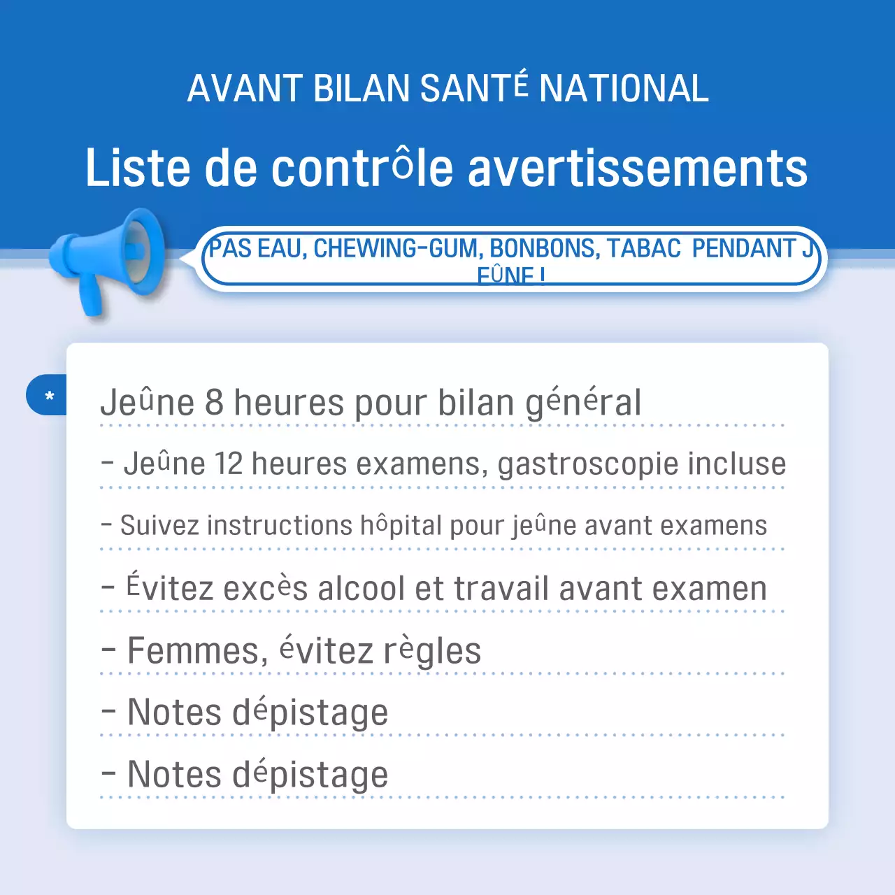 Promouvoir la campagne "Blue Modern Health Check" (bilan de santé moderne bleu)