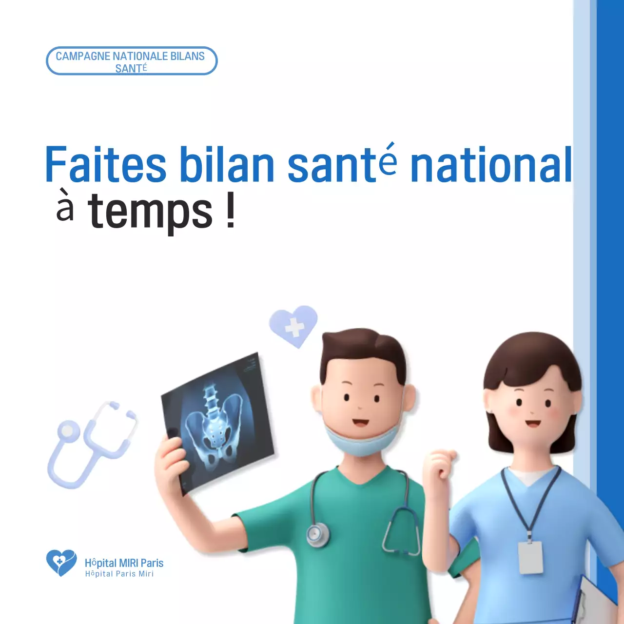 Promouvoir la campagne "Blue Modern Health Check" (bilan de santé moderne bleu)