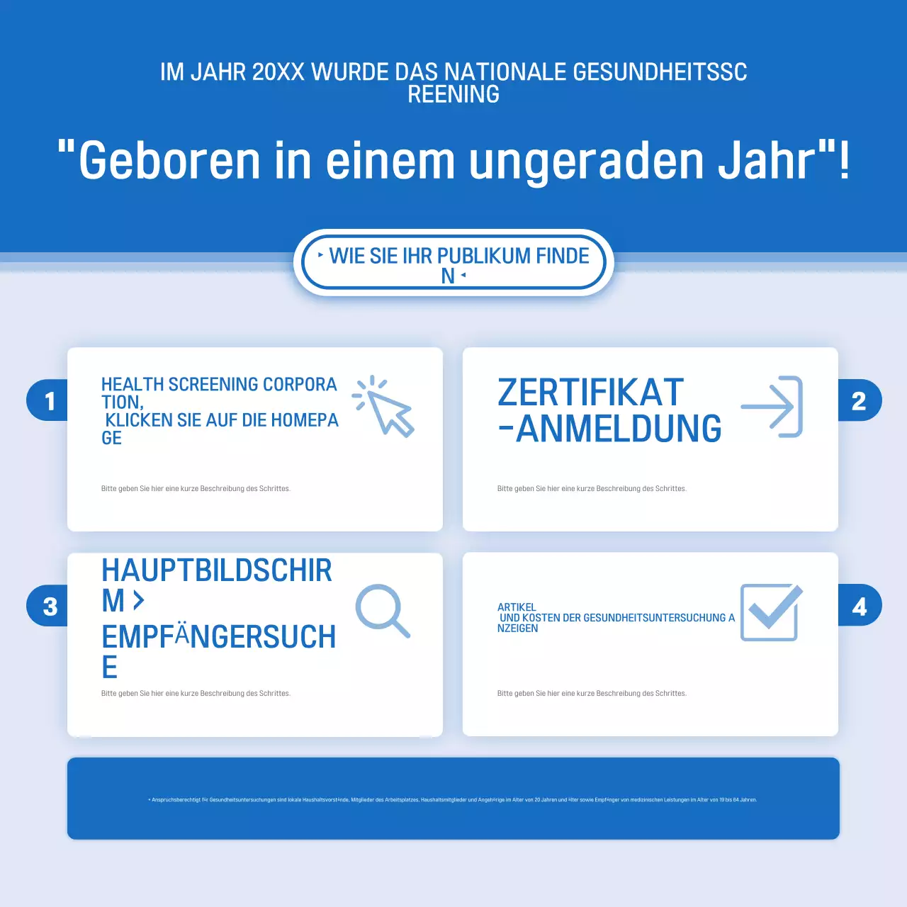 Förderung der Kampagne Blue Modern Health Check