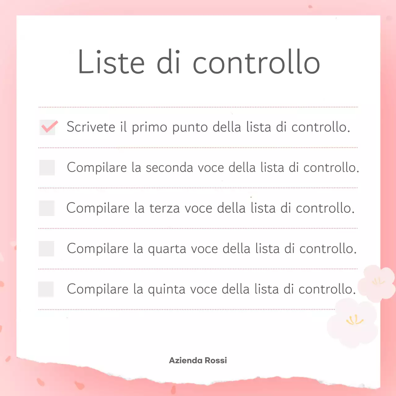 Cartolina rosa di primavera semplice