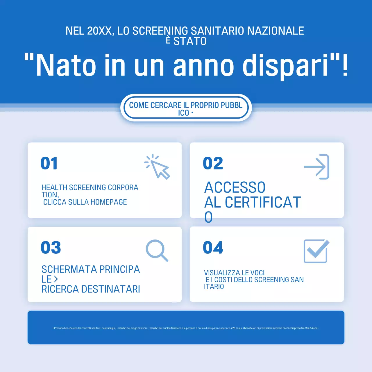 Promuovere la campagna Blue Modern Health Check