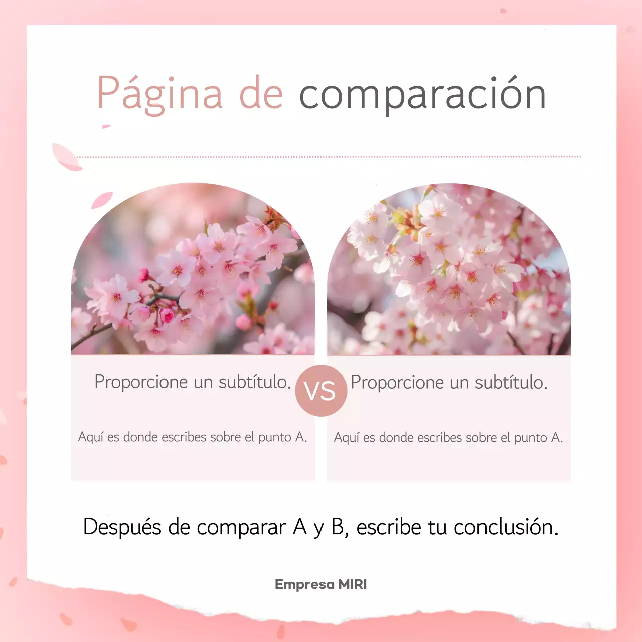 Postal primaveral rosa sencilla