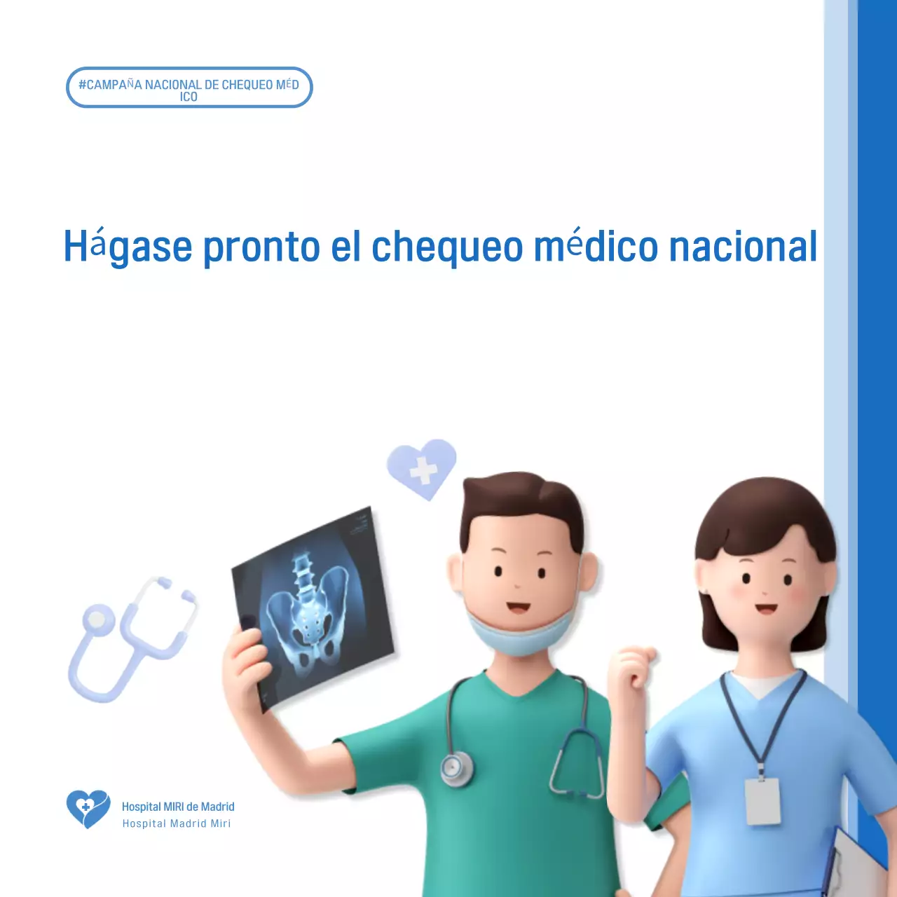 Promoción de la campaña "Chequeo moderno azul