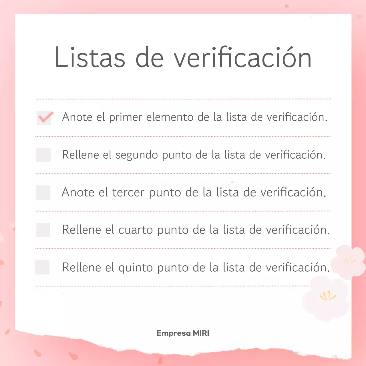 Postal primaveral rosa sencilla