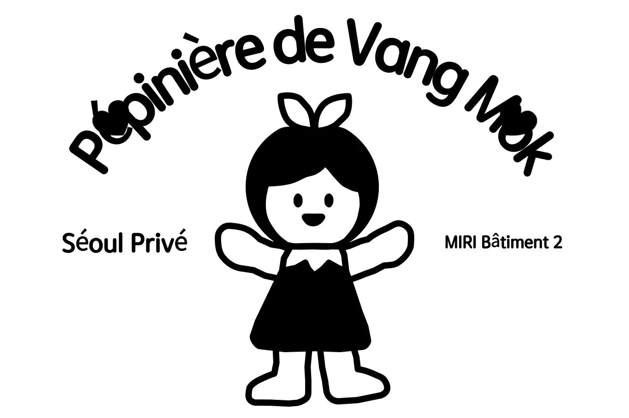 Logo d'une garderie avec illustration d'un enfant