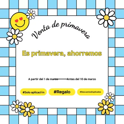 Evento de venta pop en azul claro