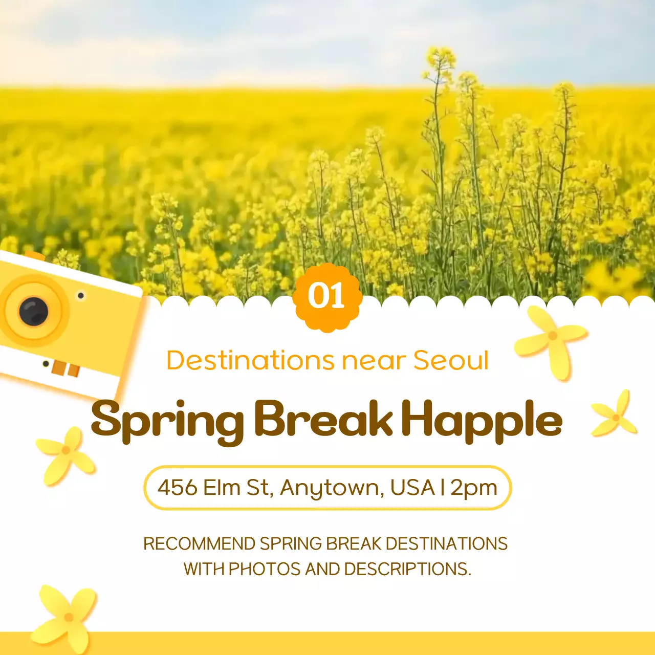 Promote a yellow springtime outing