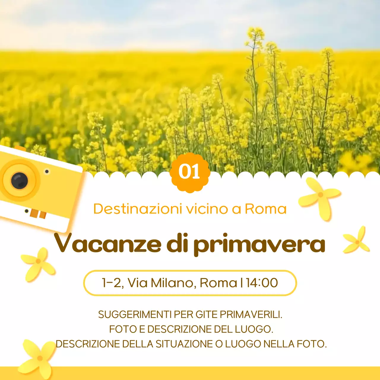 Promuovere una gita di primavera in giallo