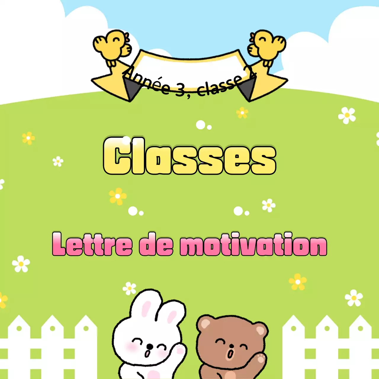 Annonces de fin d'année en classe