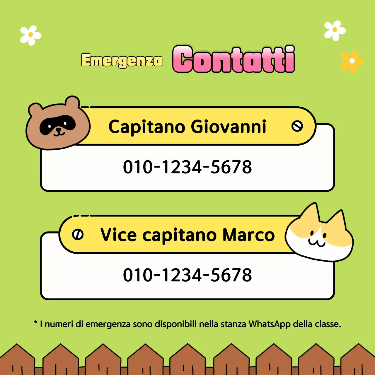 Annunci di fine anno in classe