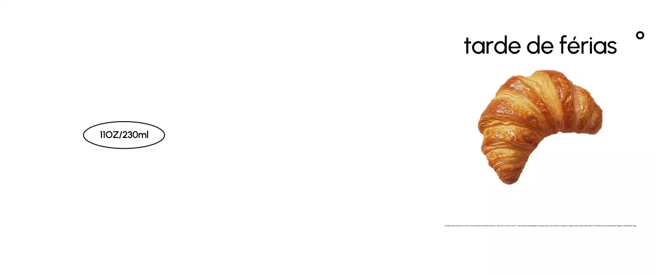 Texto minimalista de uma padaria com uma fotografia de pão