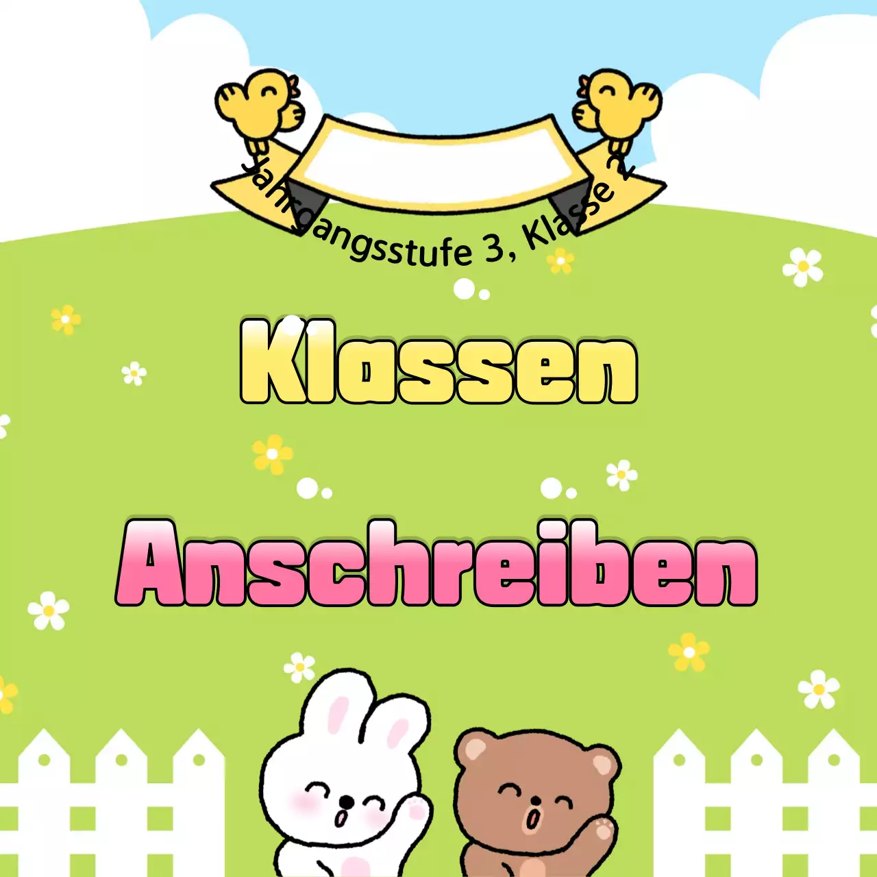 Ankündigungen zum Jahresende im Klassenzimmer