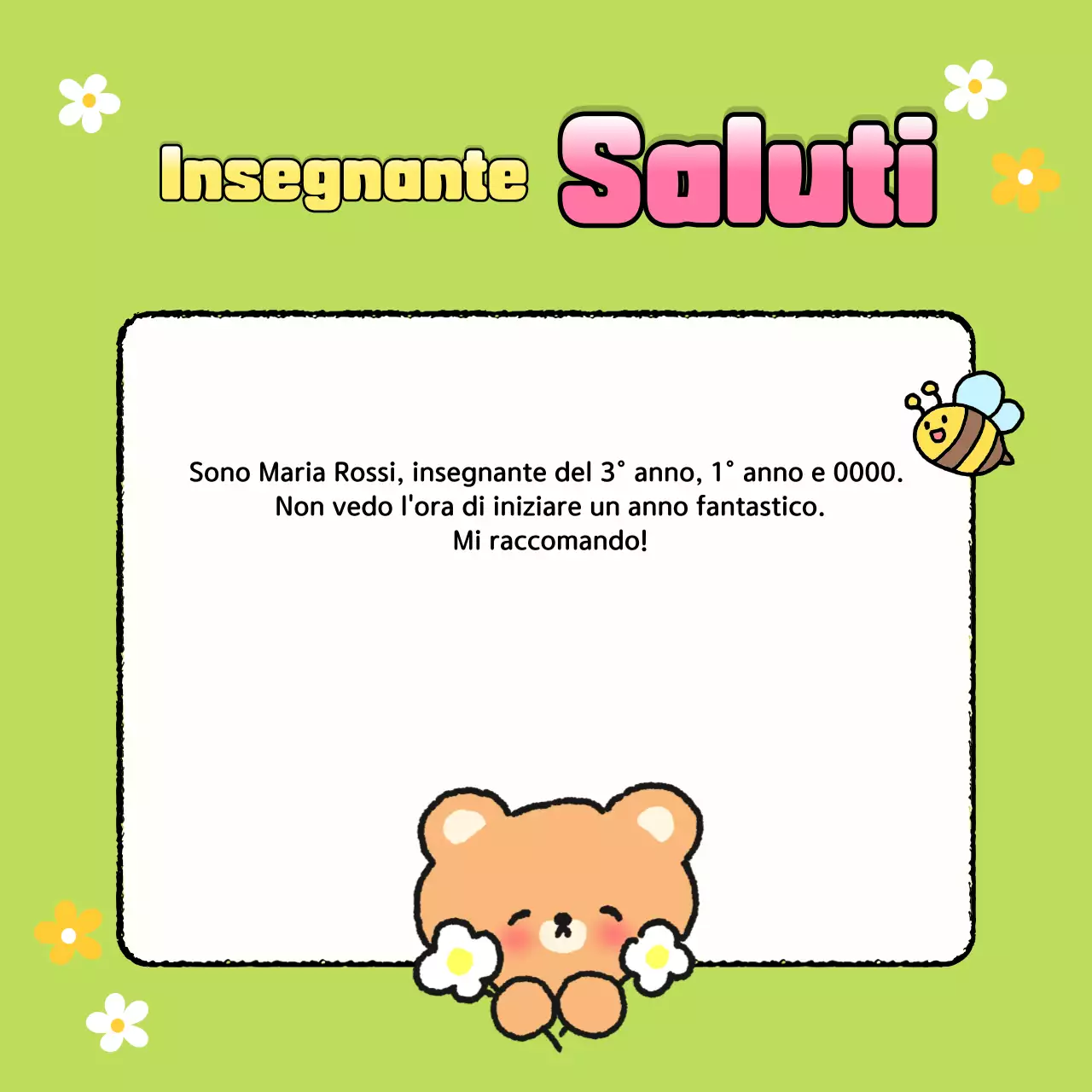 Annunci di fine anno in classe