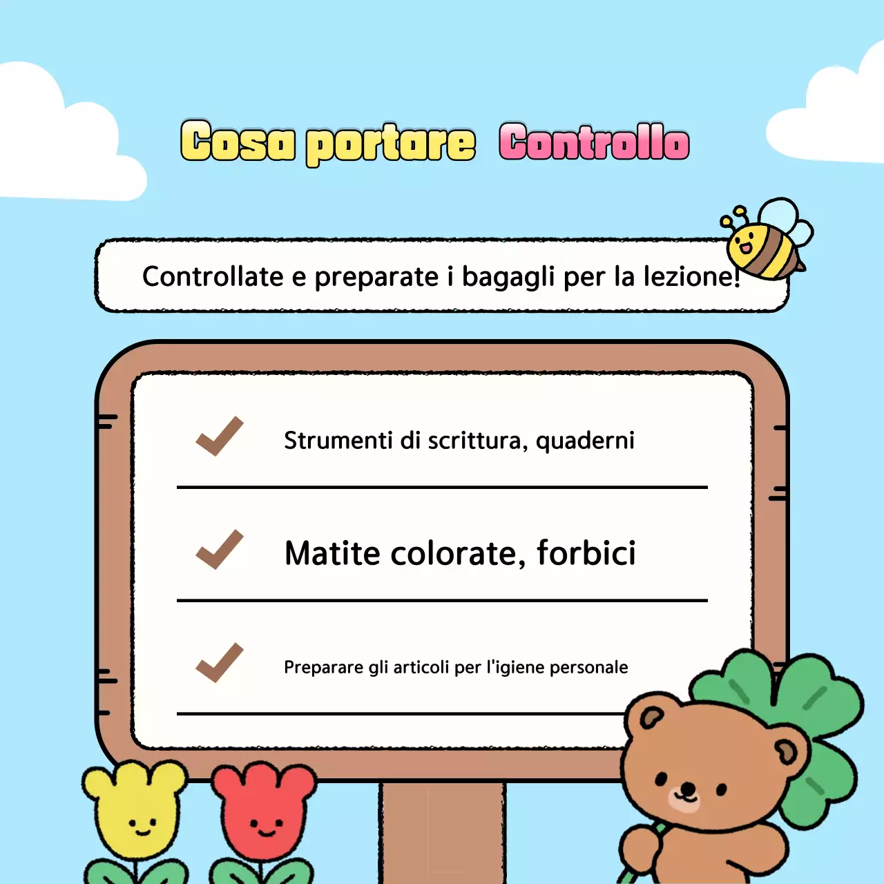 Annunci di fine anno in classe