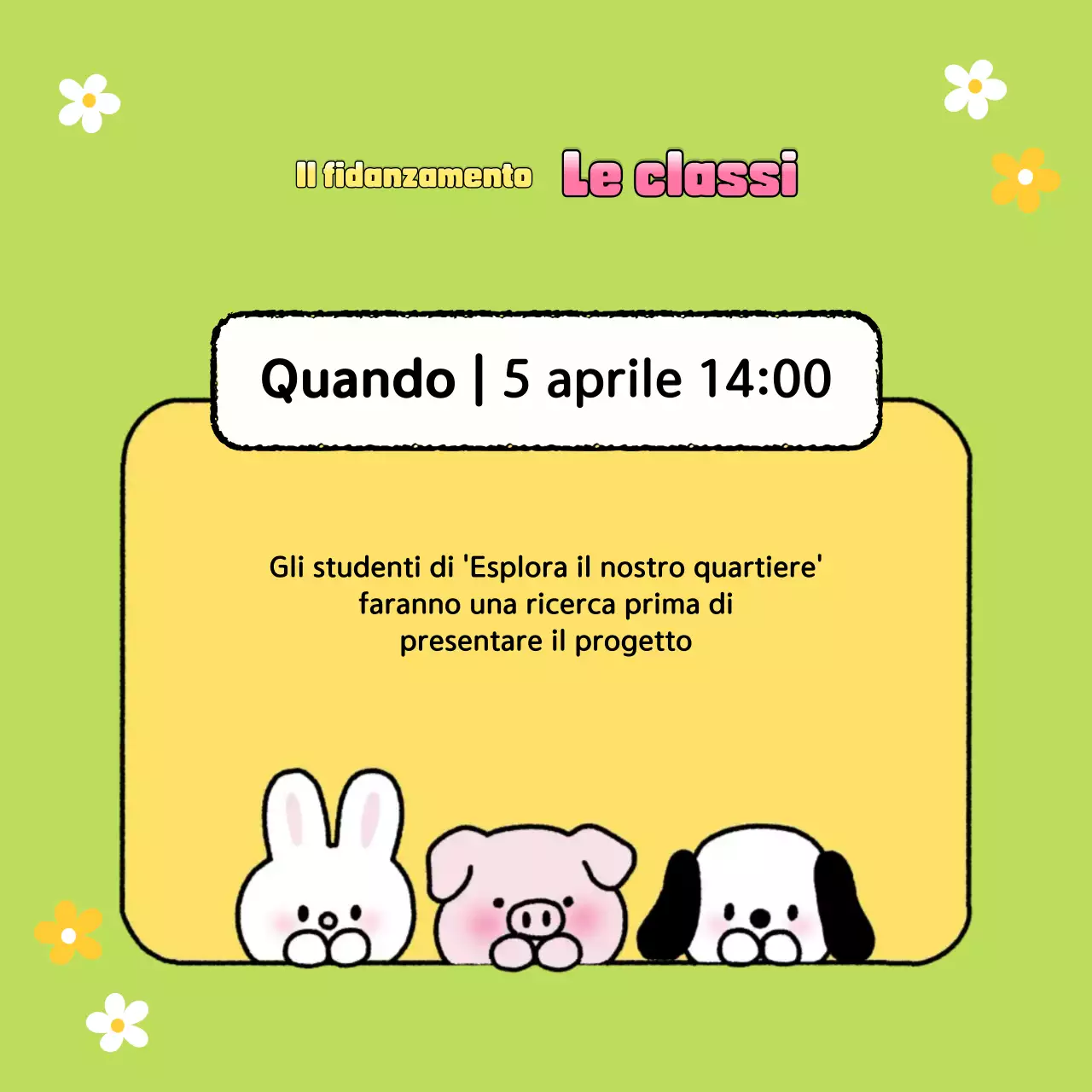 Annunci di fine anno in classe