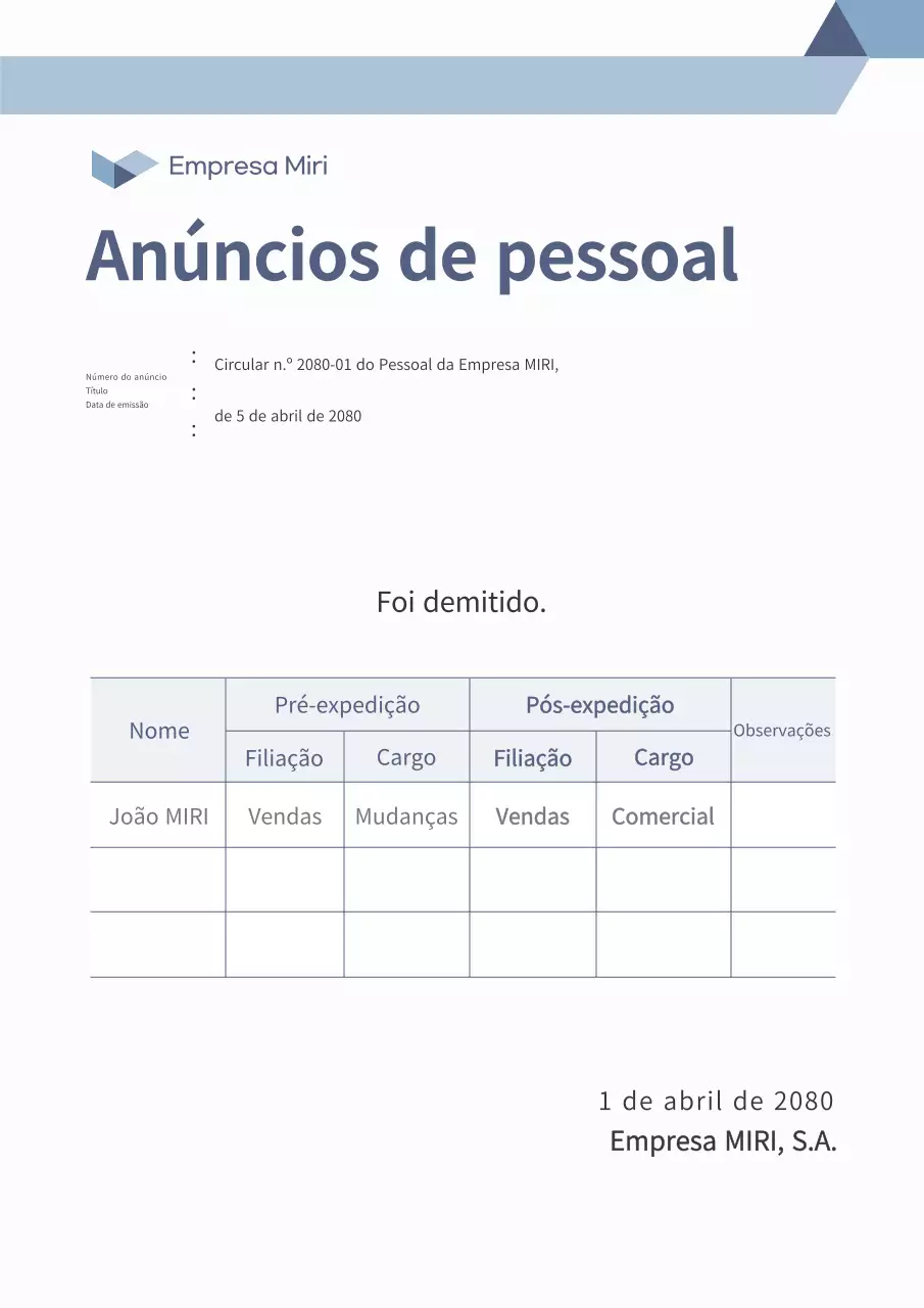 Anúncio de pessoal "Grey clean