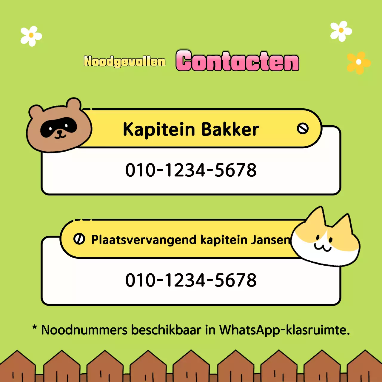 Aankondigingen einde jaar in de klas