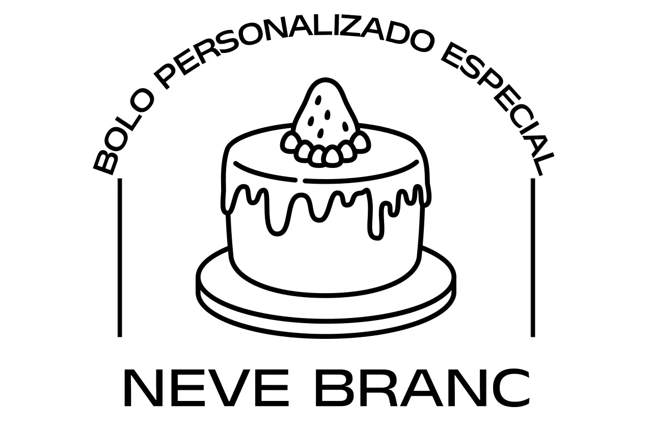 Logótipo de bolo com ilustração minimalista